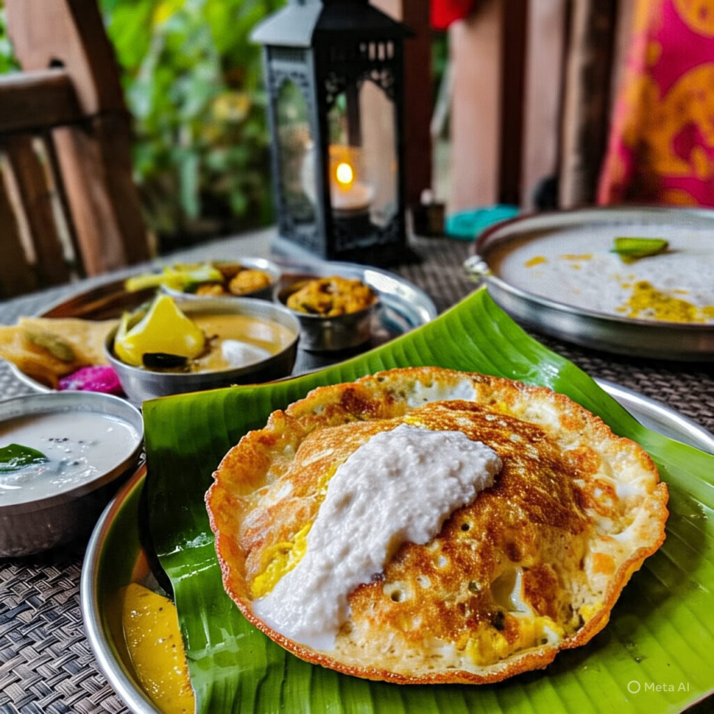 Sri lankan hoppers,egg hoppers